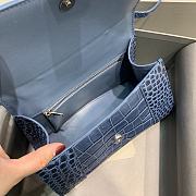 Balenciaga Hourglass Handle Bag Crocodile Blue 92942 23cm - 3