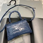 Balenciaga Hourglass Handle Bag Crocodile Blue 92942 23cm - 6