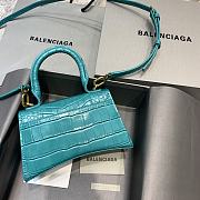 Balenciaga Hourglass Handle Bag Crocodile Turquoise 92940 21cm - 2