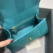 Balenciaga Hourglass Handle Bag Crocodile Turquoise 92942 23cm - 3