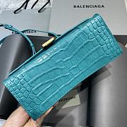 Balenciaga Hourglass Handle Bag Crocodile Turquoise 92942 23cm - 4