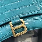 Balenciaga Hourglass Handle Bag Crocodile Turquoise 92942 23cm - 5