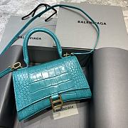 Balenciaga Hourglass Handle Bag Crocodile Turquoise 92942 23cm - 1