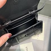 Balenciaga Hourglass Mini Handle Bag Crocodile Black 92941 14cm - 3