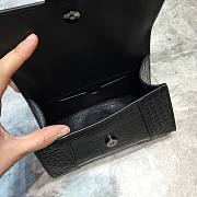 Balenciaga Hourglass Handle Bag Crocodile Black 92940 21cm - 6