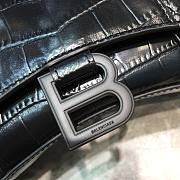 Balenciaga Hourglass Handle Bag Crocodile Black 92940 21cm - 3