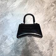 Balenciaga Hourglass Handle Bag Crocodile Black 92940 21cm - 2