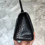 Balenciaga Hourglass Handle Bag Crocodile Black 92942 24cm - 4