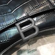 Balenciaga Hourglass Handle Bag Crocodile Black 92942 24cm - 5