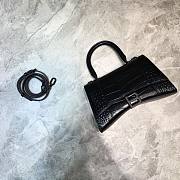 Balenciaga Hourglass Handle Bag Crocodile Black 92942 24cm - 1