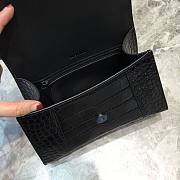 Balenciaga Hourglass Handle Bag Crocodile Black 92943  24cm - 2