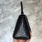 Balenciaga Hourglass Handle Bag Crocodile Black 92943  24cm - 4