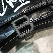 Balenciaga Hourglass Handle Bag Crocodile Black 92943  24cm - 5