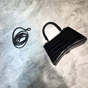Balenciaga Hourglass Handle Bag Crocodile Black 92943  24cm - 6