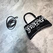 Balenciaga Hourglass Handle Bag Crocodile Black 92943  24cm - 1