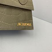 Jacquemus Small Le Grand Chiquito Crocodile Olive Green 2044 18cm - 6
