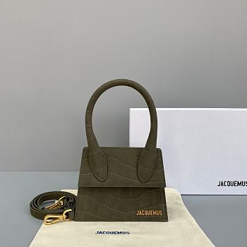 Jacquemus Small Le Grand Chiquito Crocodile Olive Green 2044 18cm