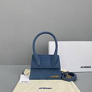 Jacquemus Small Le Grand Chiquito Crocodile Dusty Blue 2044 18cm - 1