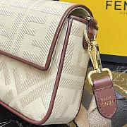 Fendi Baguette Embroidered Canvas Cream 980880 26cm - 5