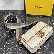 Fendi Baguette Embroidered Canvas Cream 980880 26cm - 6