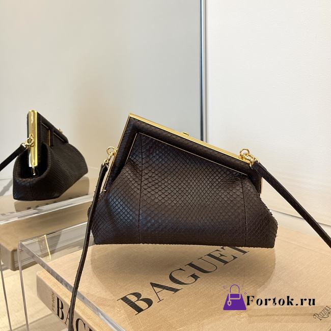 Fendi First Small Python Pattern Black 2217# 26cm - 1