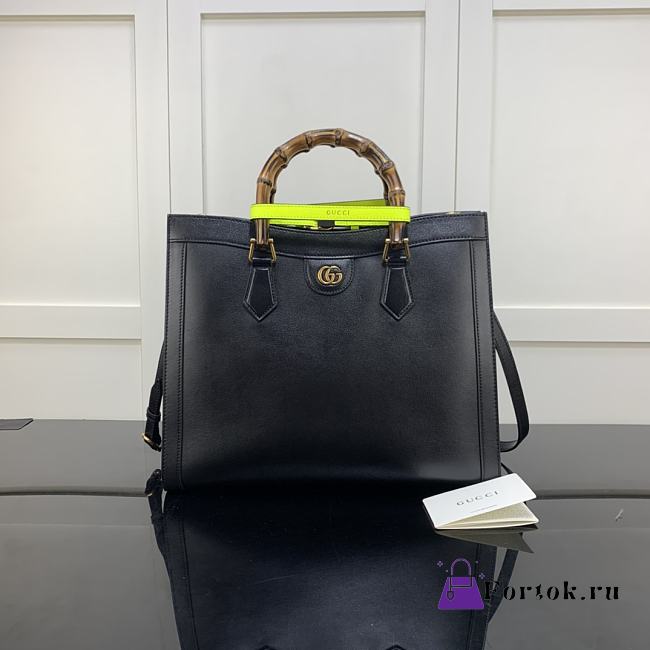 Gucci Diana Medium Tote Bag Black 655658 35cm - 1