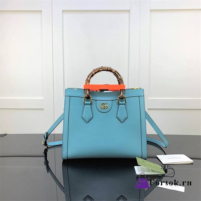 Gucci Diana Small Tote Bag Blue 660195 27cm - 1