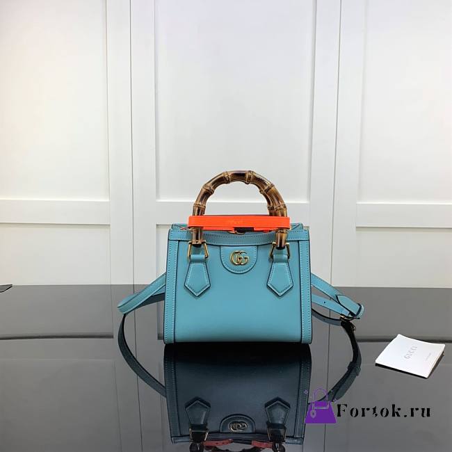 Gucci Diana Mini Tote Bag Blue 655661 20cm - 1
