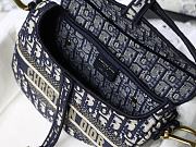 Dior Saddle Oblique Embroidery Blue DM9001 25cm - 3
