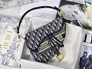 Dior Saddle Oblique Embroidery Blue DM9001 25cm - 1