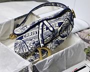 Dior Saddle Oblique Embroidered Blue Tiger M9001 25cm - 5