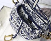 Dior Saddle Oblique Embroidered Blue Tiger M9001 25cm - 3