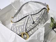 Dior Saddle Oblique Embroidered Gray D M9001 25cm - 4
