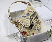 Dior Saddle Oblique Embroidered Hibiscus M9001 25cm - 2