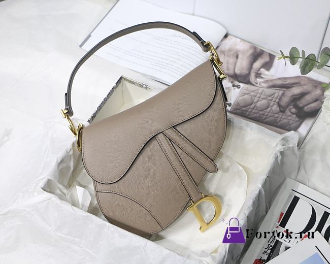 Dior Saddle Bag Original Leather Taupe M0446 26cm - 1