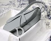 Dior Saddle Bag Original Leather Frosted Rock Gray M9001 25.5cm - 5