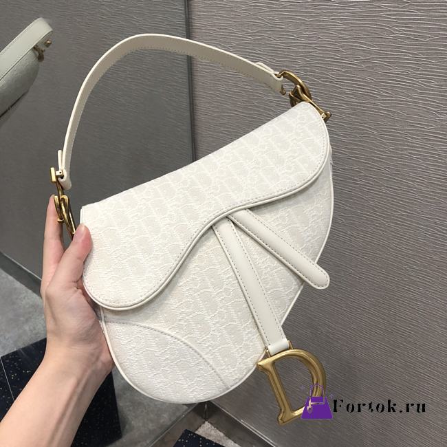 Dior Saddle Bag Original White Canvas 25.5cm - 1