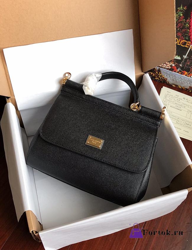 Dolce & Gabbana Sicily Small Leather Black 25cm - 1