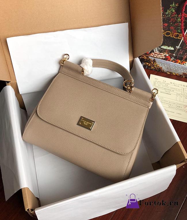 Dolce & Gabbana Sicily Small Leather Tan 25cm - 1