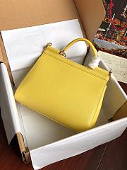 Dolce & Gabbana Sicily Small Leather Yellow 25cm - 3