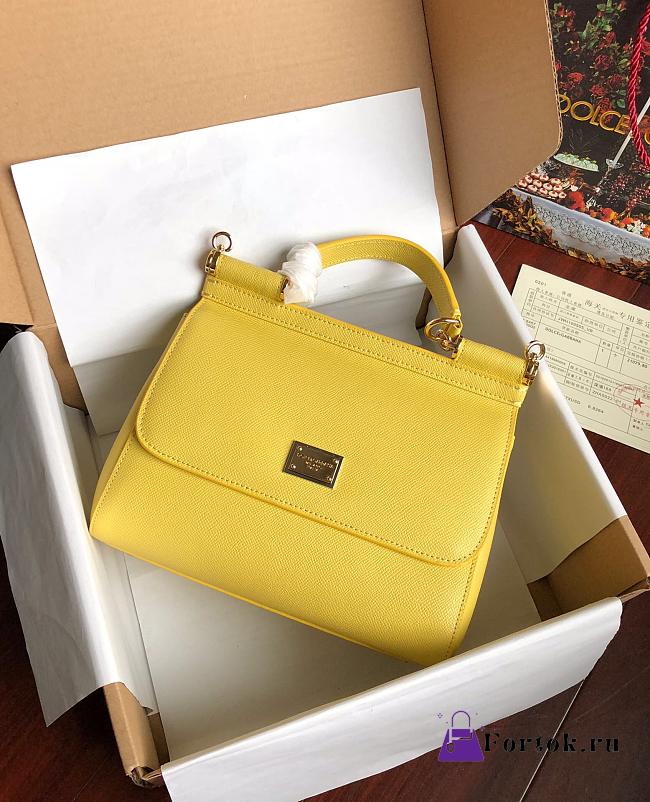 Dolce & Gabbana Sicily Small Leather Yellow 25cm - 1