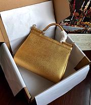 Dolce & Gabbana Sicily Small Leather Gold 25cm - 5