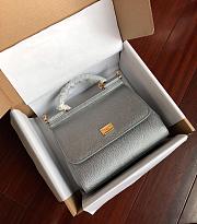 Dolce & Gabbana Sicily Small Leather Silver 25cm - 6
