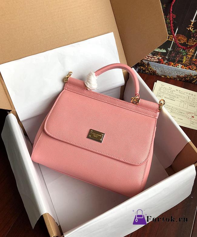 Dolce & Gabbana Sicily Small Leather Pink 25cm - 1