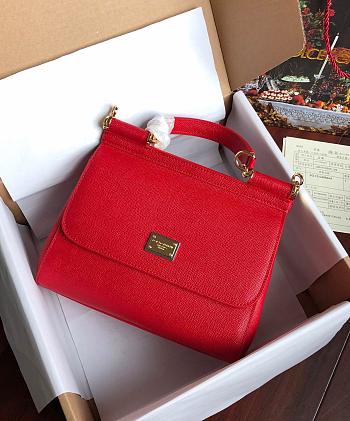  Dolce & Gabbana Sicily Small Leather Red 25cm