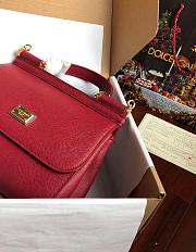 Dolce & Gabbana Sicily Small Leather Red Wine 25cm - 3