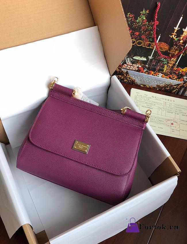 Dolce & Gabbana Sicily Small Leather Purple 25cm - 1