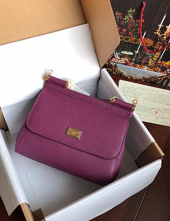 Dolce & Gabbana Sicily Small Leather Purple 25cm