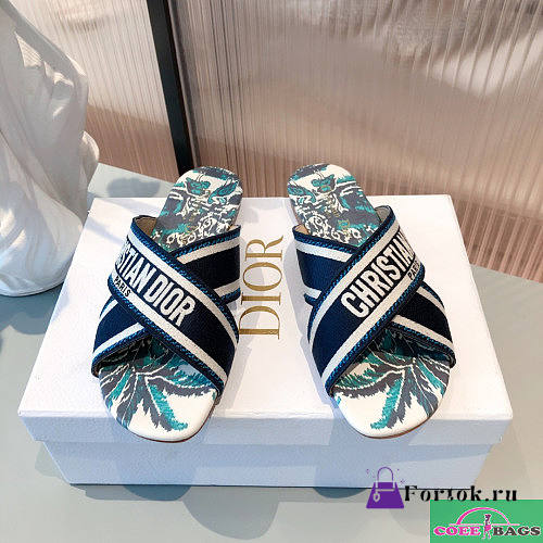Dior Blue Palms Embroidered Cotton - 1