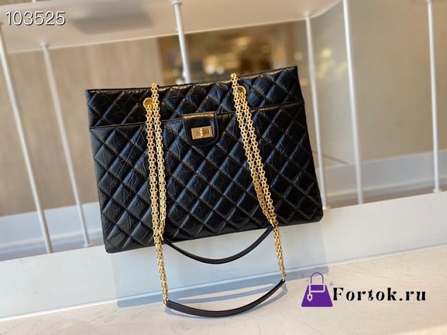 Chanel Original Lather Shopping Bag Black AS6611 35cm - 1